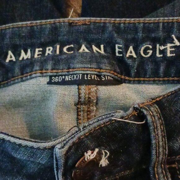 American Eagle Jeans Blue Denim High Rise Jegging Distressed Womens Size 2 - Picture 6 of 9